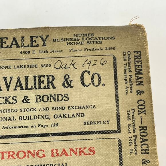 1926 CA Oakland Berkeley Alameda City Directory POOR Business Ancestry Genealogy - Picture 14 of 16